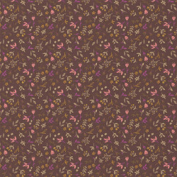 Algodón estampado AZOVA Cacao / Rosa